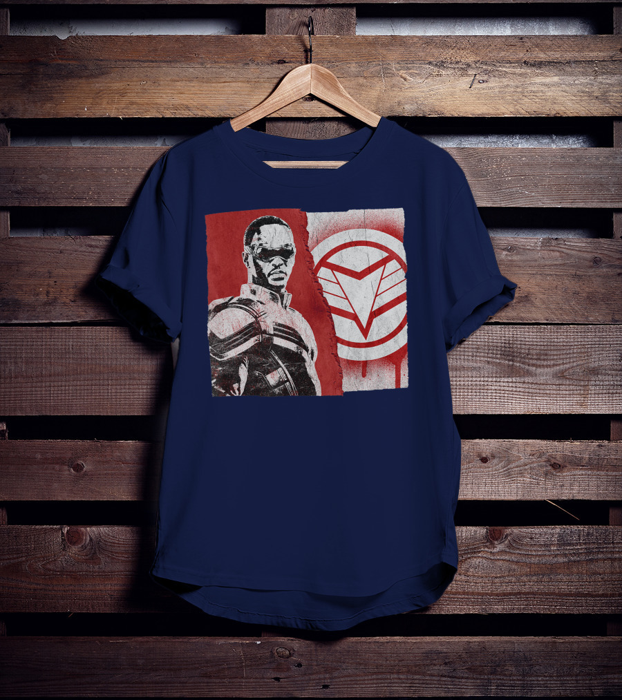 Marvel Sam Wilson The Falcon And The Winter Soldier Red White Emblem T-Shirt