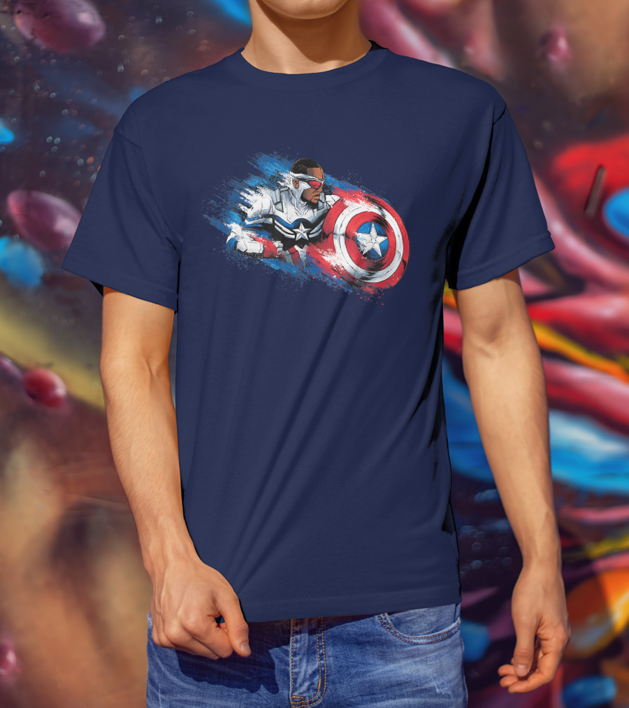 Marvel The Falcon Winter Soldier Captain America Shield Action T-Shirt