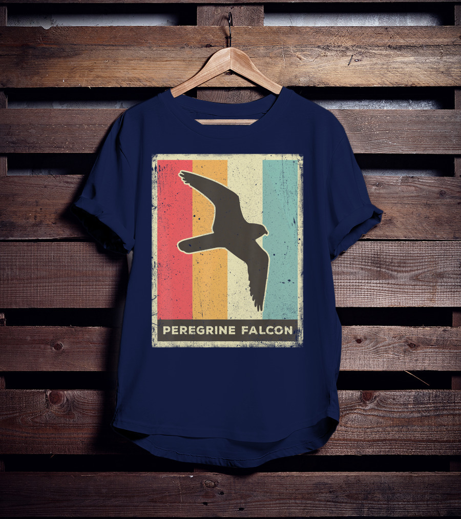 Peregrine Falcon Lover Vintage Animal Retro Stripes T-Shirt