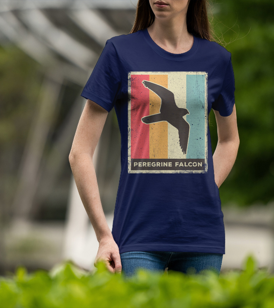 Peregrine Falcon Lover Vintage Animal Retro Stripes T-Shirt