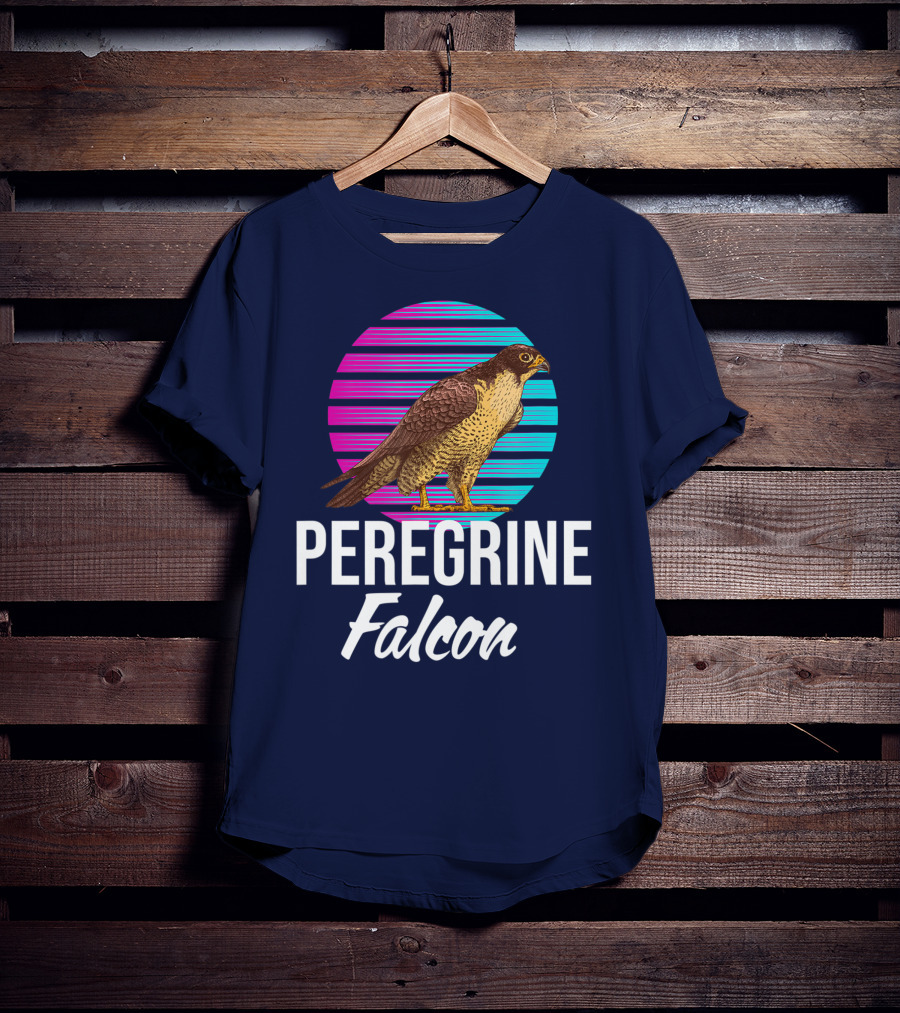 Peregrine Falcon Bird Retro Stripes Falcon Animal T-Shirt