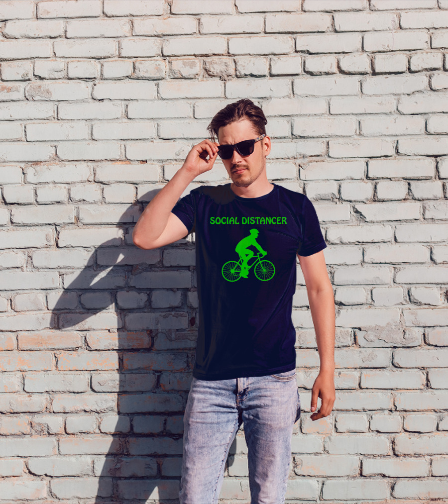 Social Distancer Bike Riding Cycling T-Shirt