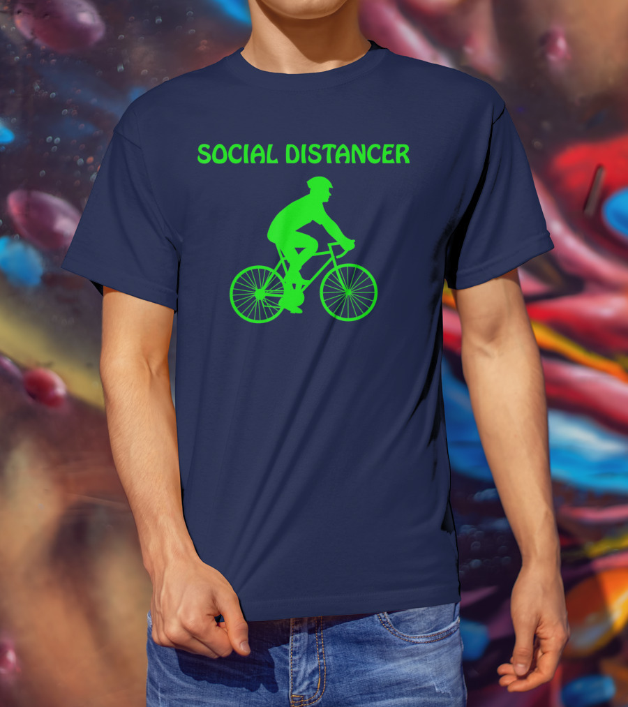 Social Distancer Bike Riding Cycling T-Shirt