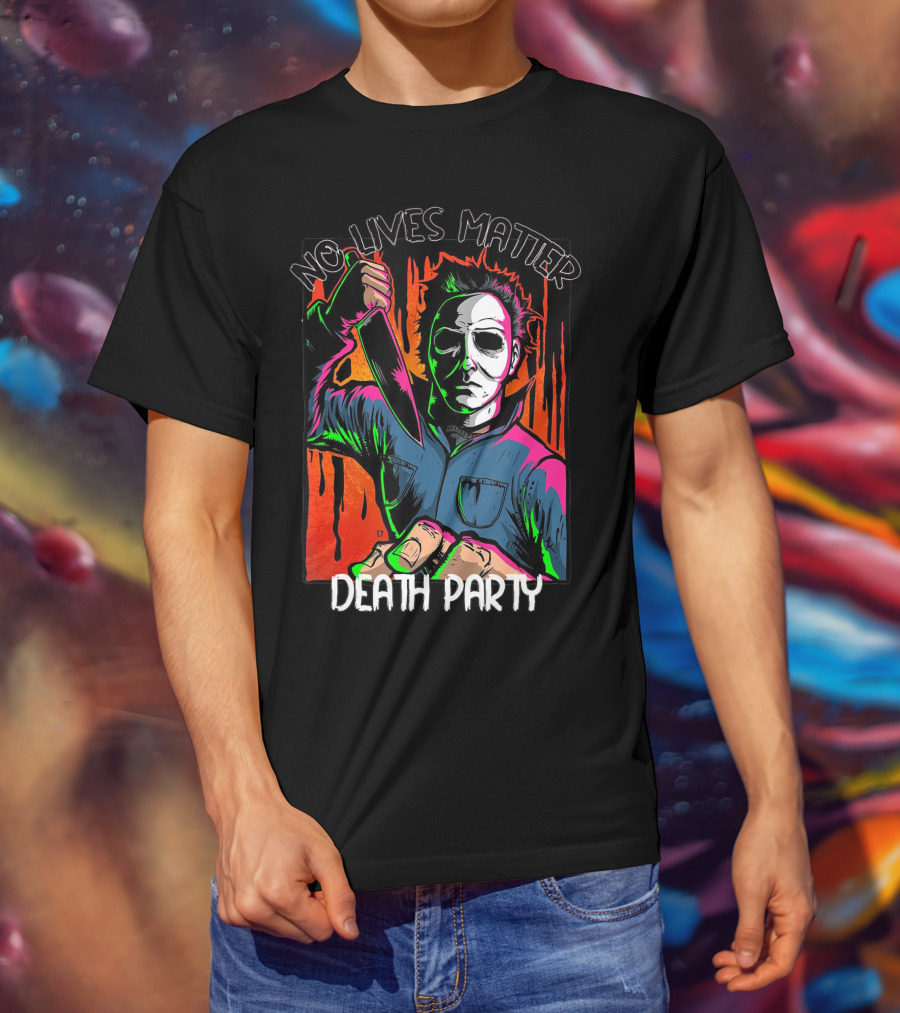 No Lives Matter Death Party Halloween Horror Character With Knife T-Shirt