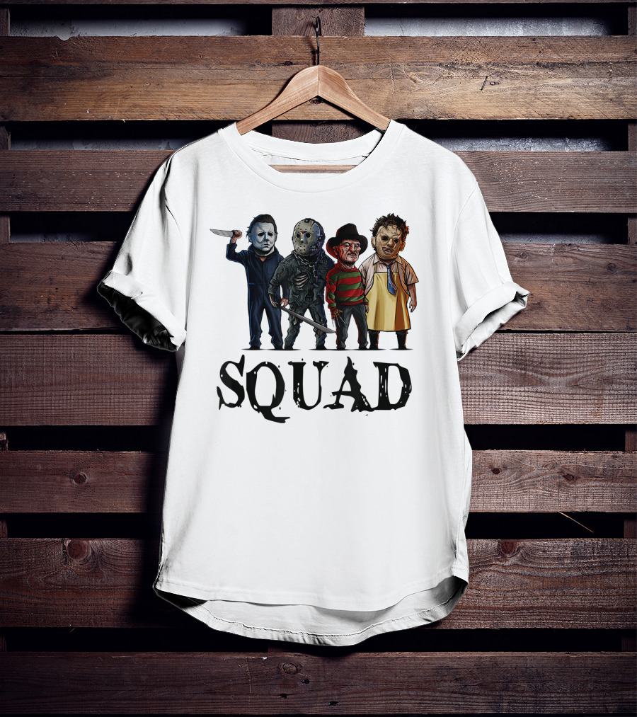 Halloween Horror Movies Fan Lover Squad Iconic Characters T-Shirt