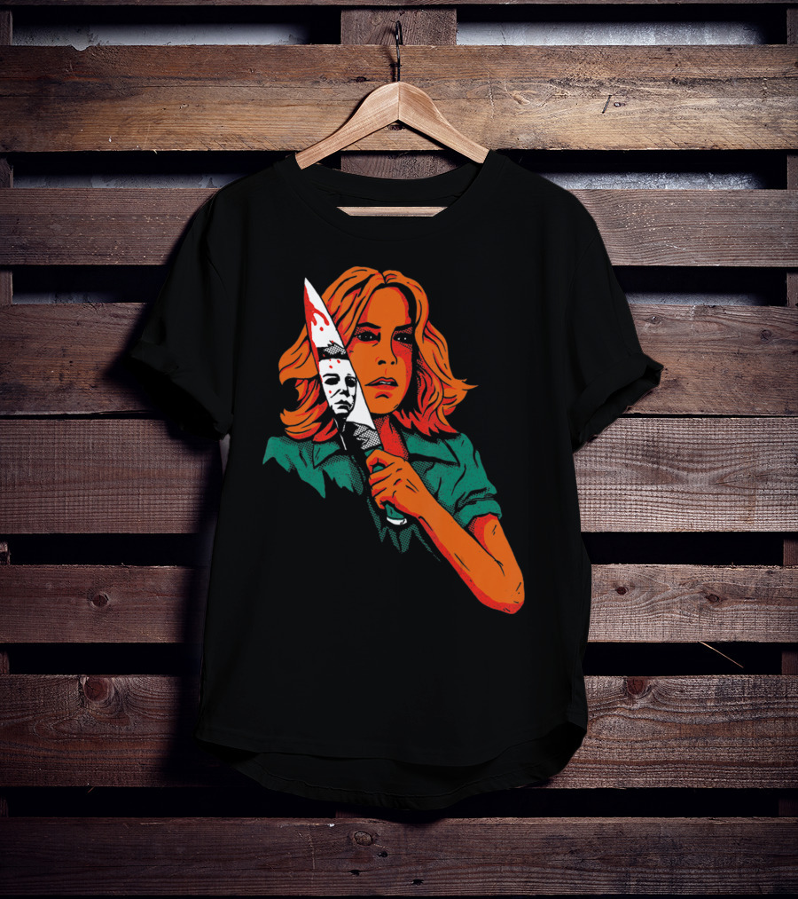 Halloween Horror Movie Girl Killer Mask 13th Knife T-Shirt
