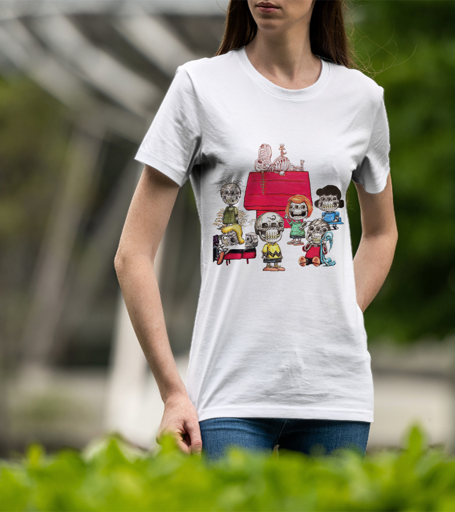 Snoopy Family Halloween Skulls Peanuts Gang T-Shirt