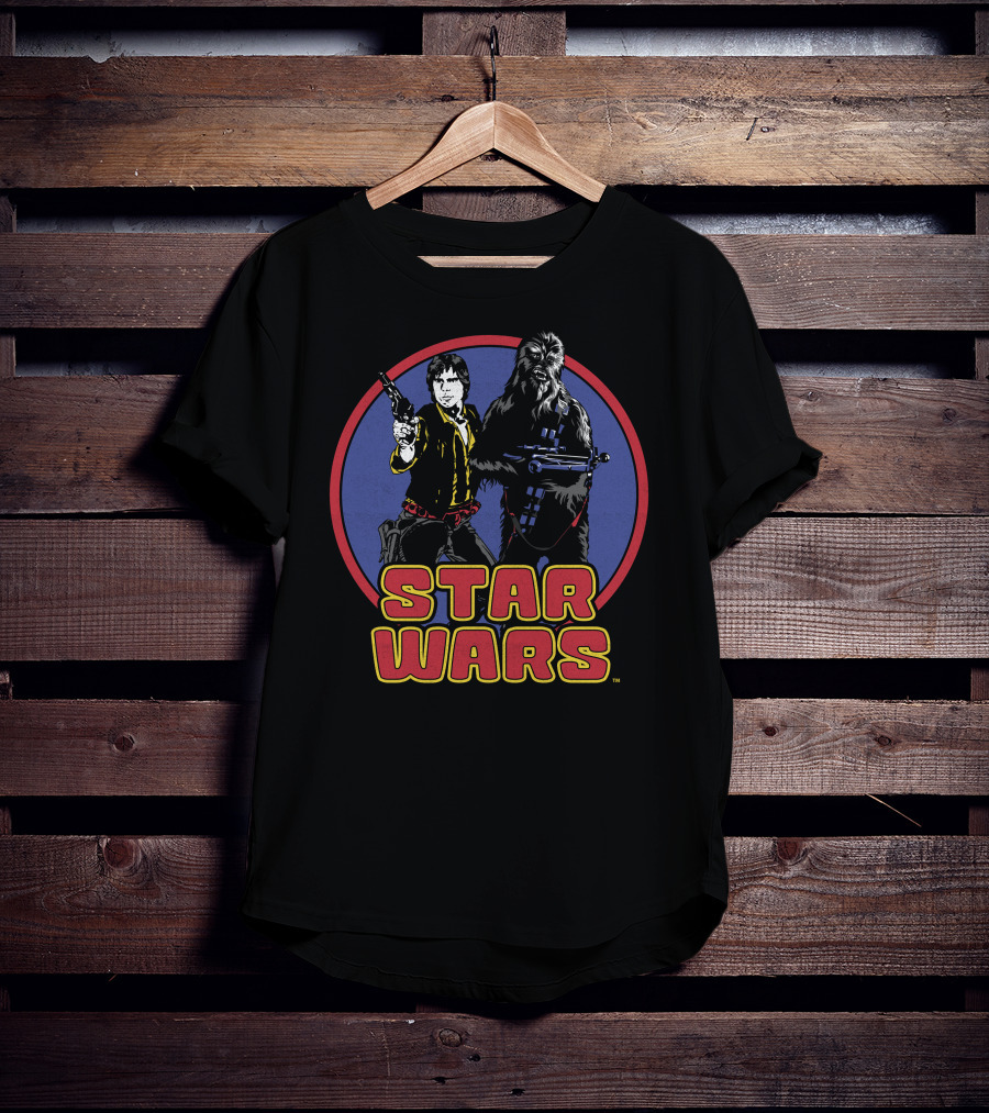 Star Wars Han Solo Chewbacca Retro Circle T-Shirt