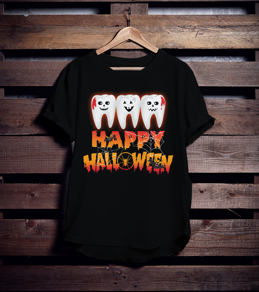 Happy Halloween Funny Costume Dental Teeth T-Shirt