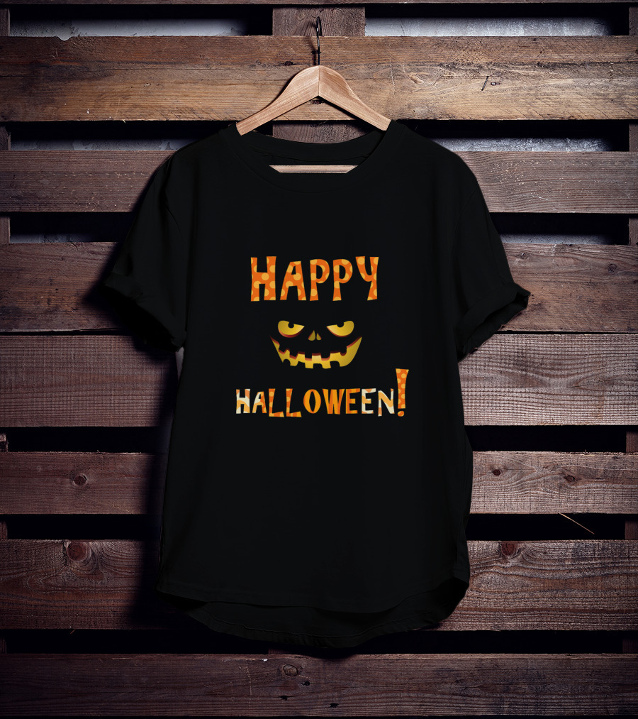Happy Halloween Jack-o'-Lantern Face T-Shirt