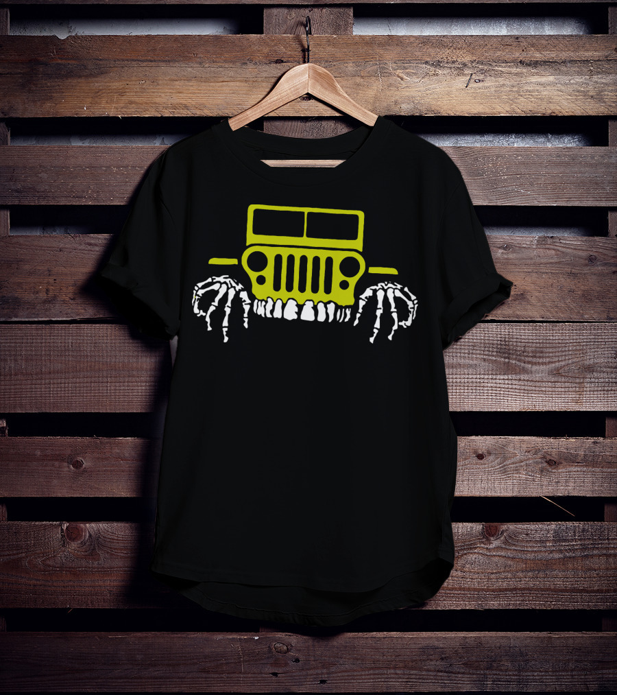 Halloween Jeep With Skeleton Wheels T-Shirt