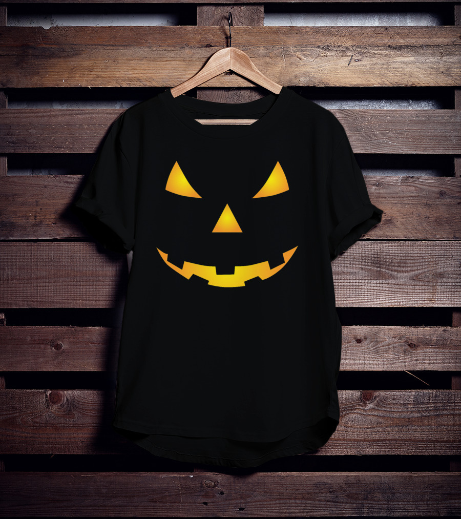 Halloween Pumpkin Face Glowing Smile T-Shirt