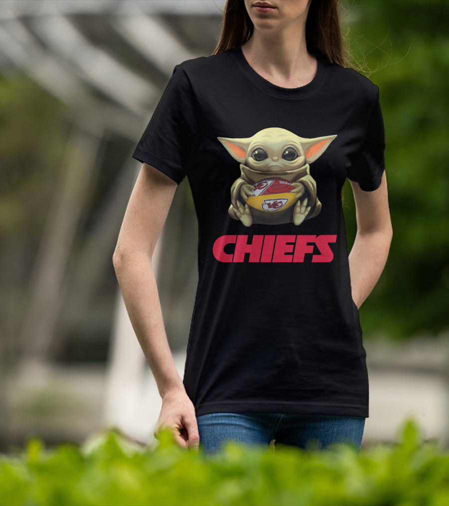 Baby Yoda Kansas City Chiefs Football T-Shirt