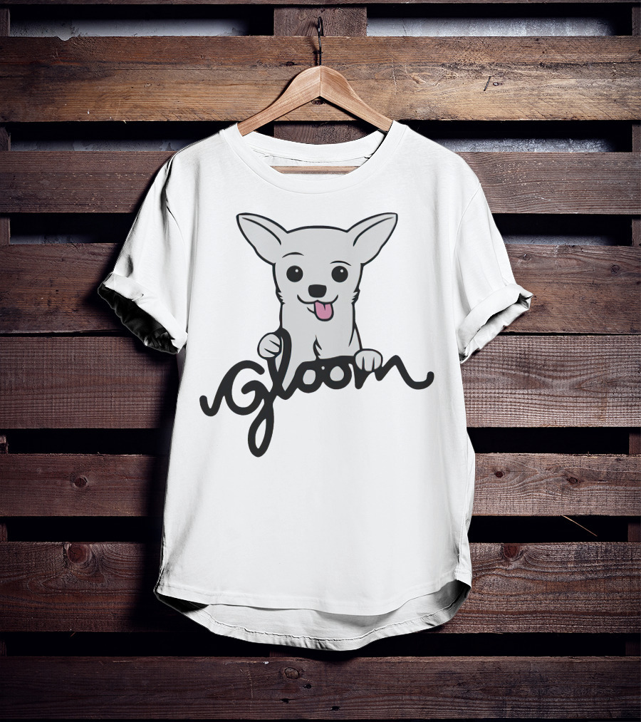 Gloom Cute Dog Cartoon Posing With Lively Expression T-Shirt