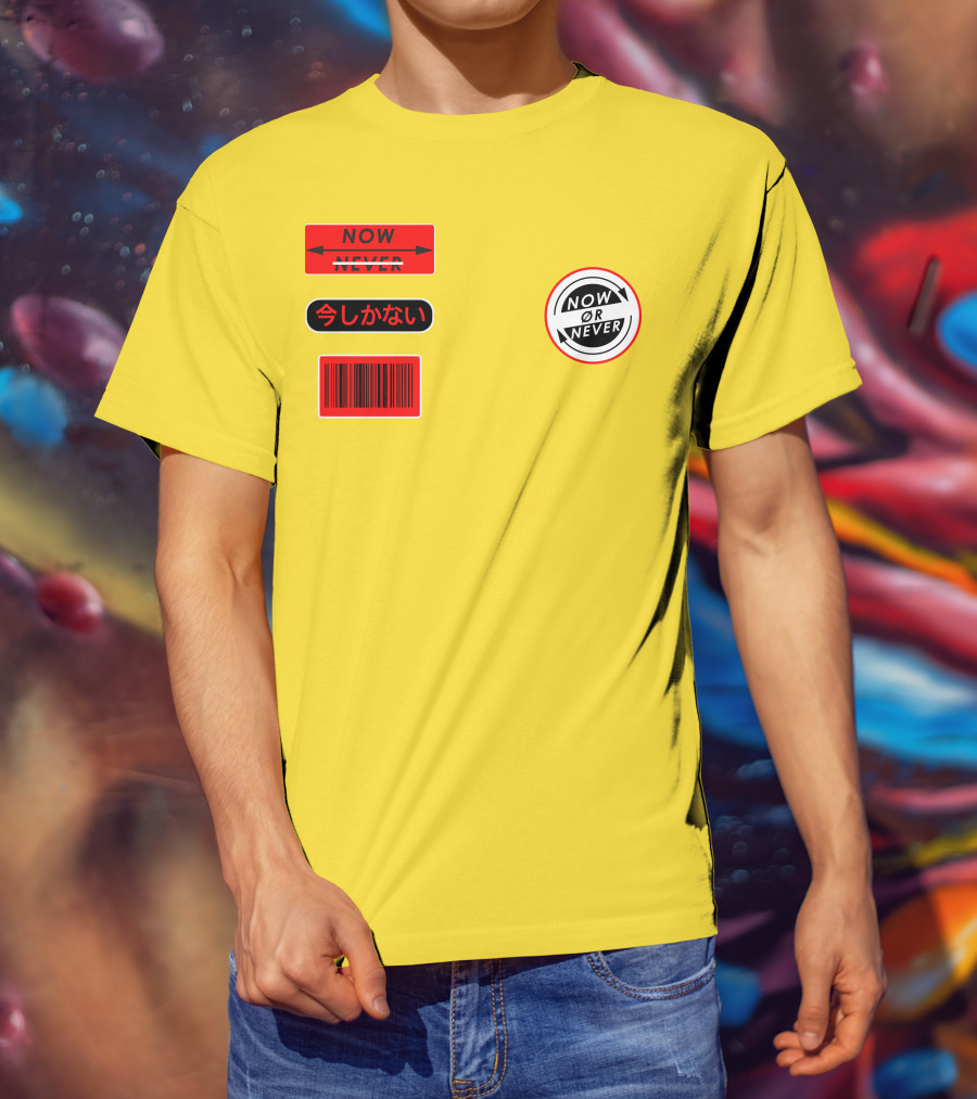 Now Or Never Colby Brock Merch Japanese Text Barcode T-Shirt