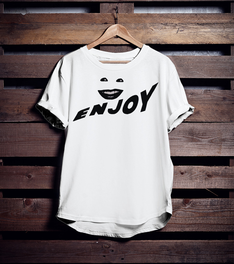 Enjoy Smile Black And White Minimalism T-Shirt