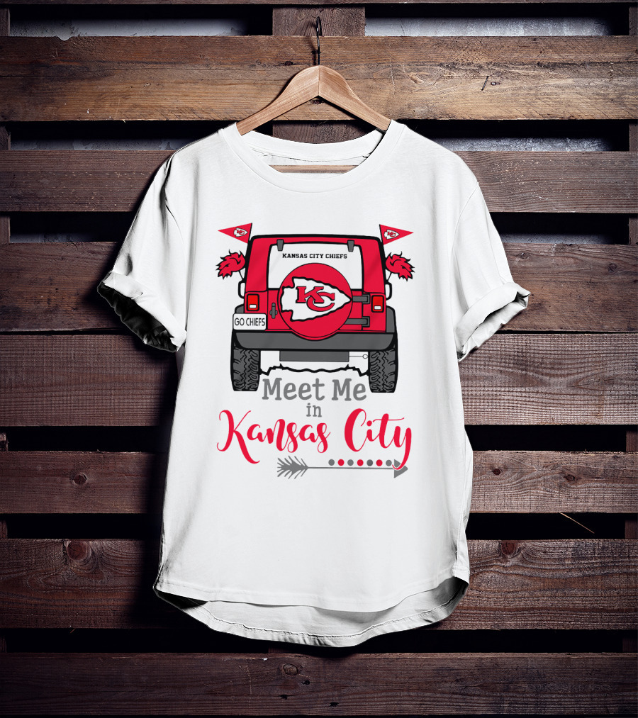 Kansas City Chiefs Meet Me In Kansas City Go Chiefs Jeep Tailgate Arrow T-Shirt
