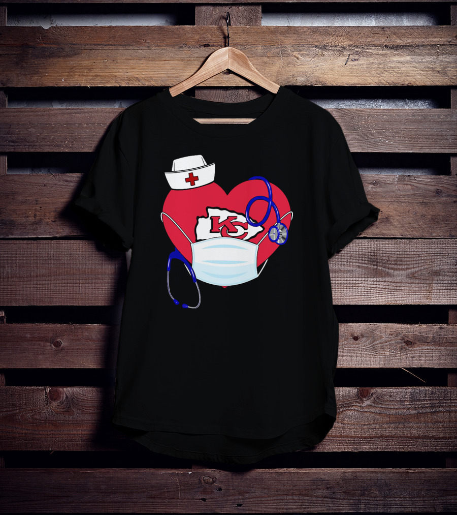 Heart KC Nurse Medical Stethoscope T-Shirt