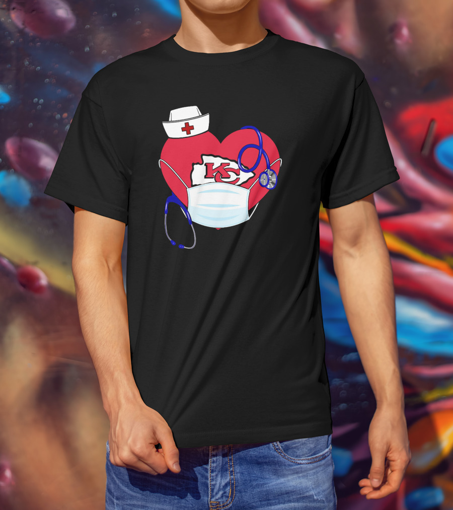 Heart KC Nurse Medical Stethoscope T-Shirt