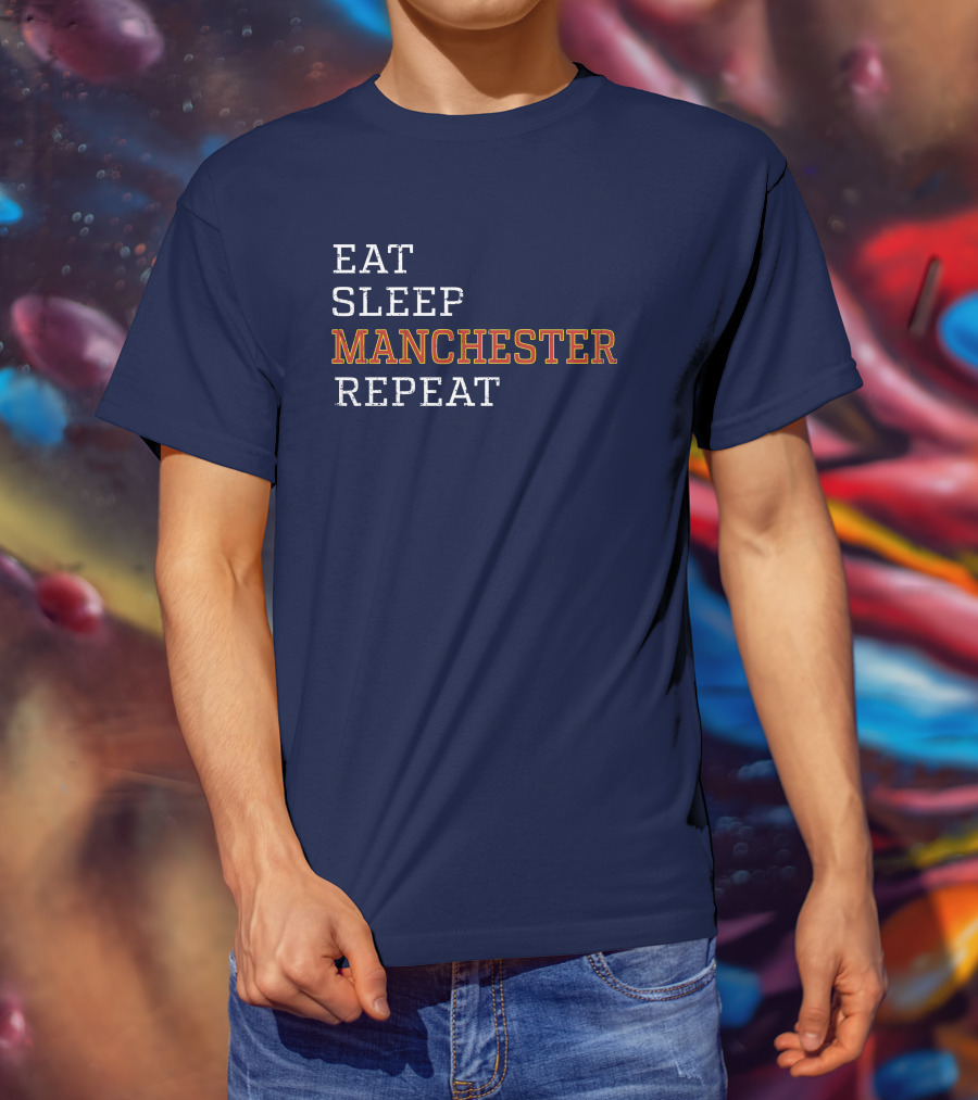 Eat Sleep Manchester Repeat T-Shirt