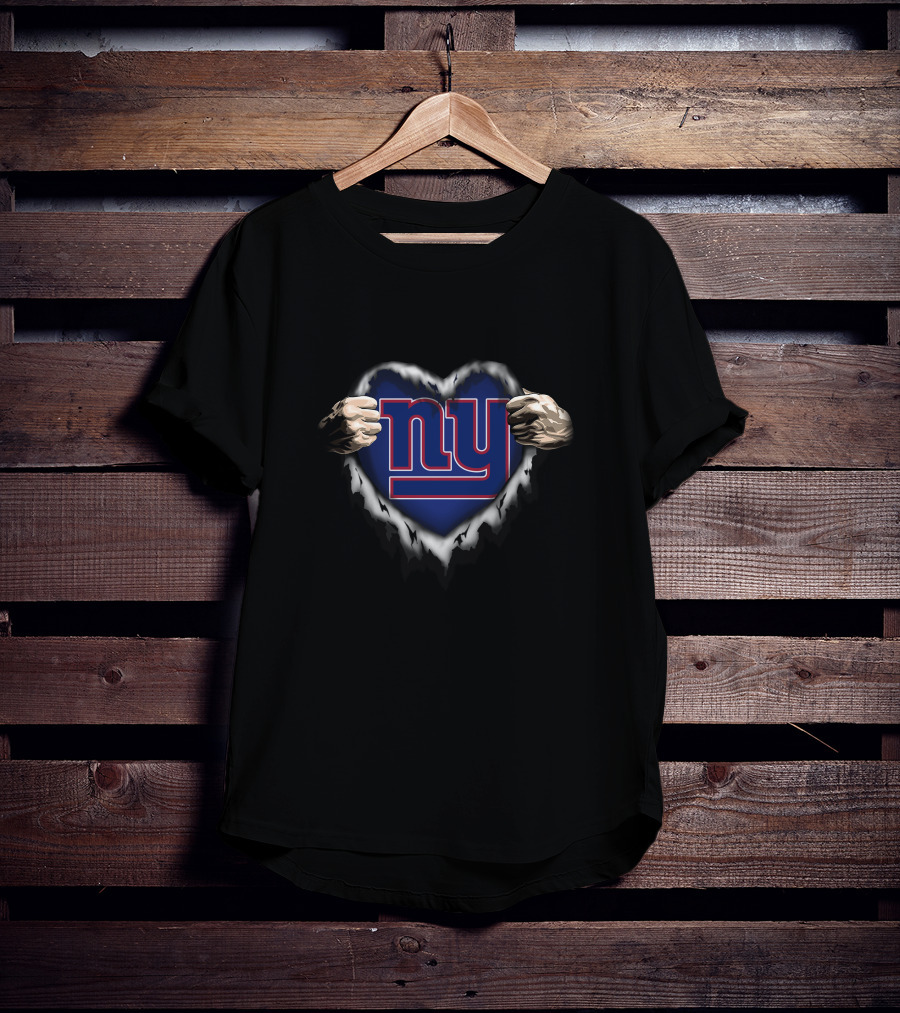 New York Giants Heart Ripped NY T-Shirt
