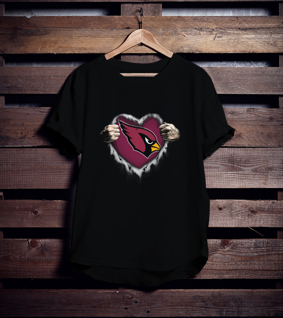 Arizona Cardinals Ripped Heart T-Shirt