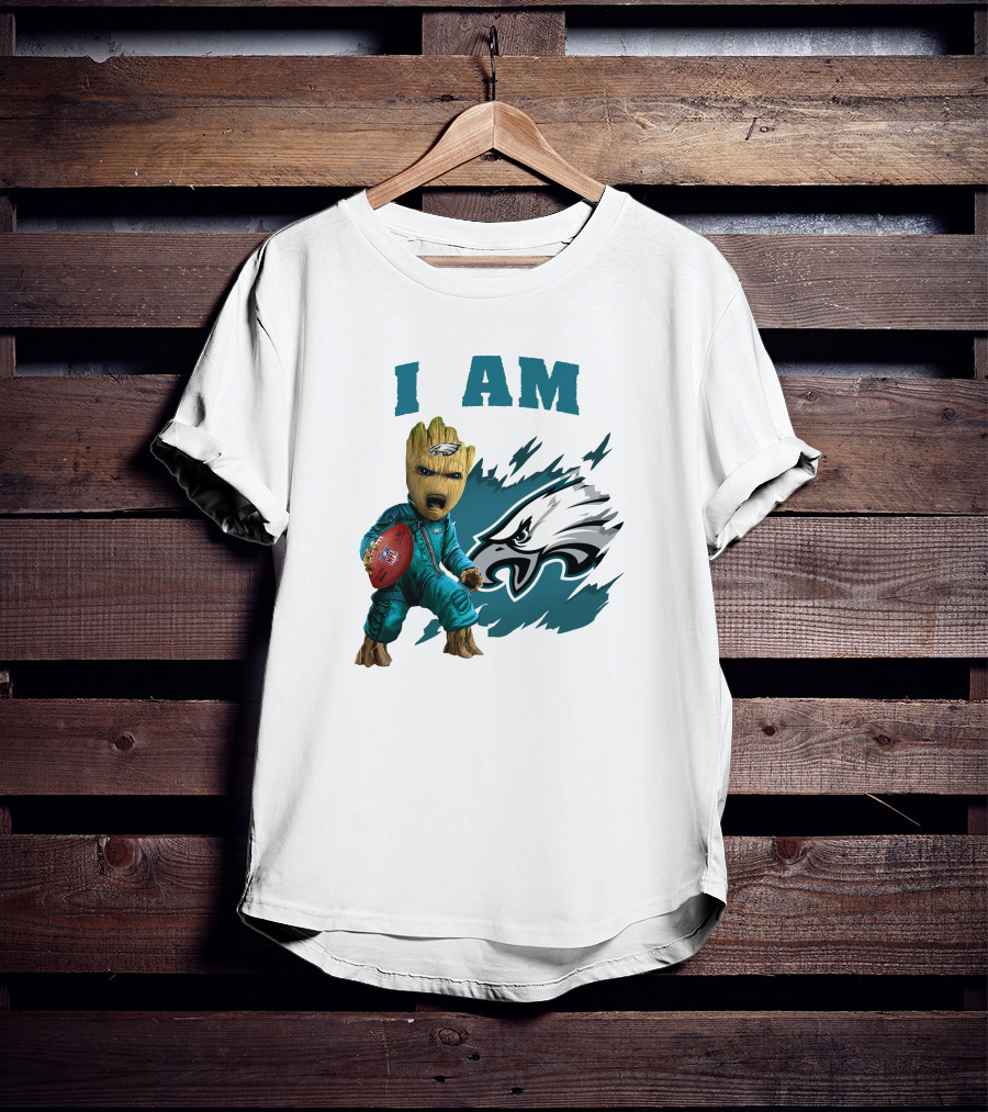 I Am Groot Philadelphia Eagles Football Marvel Crossover T-Shirt