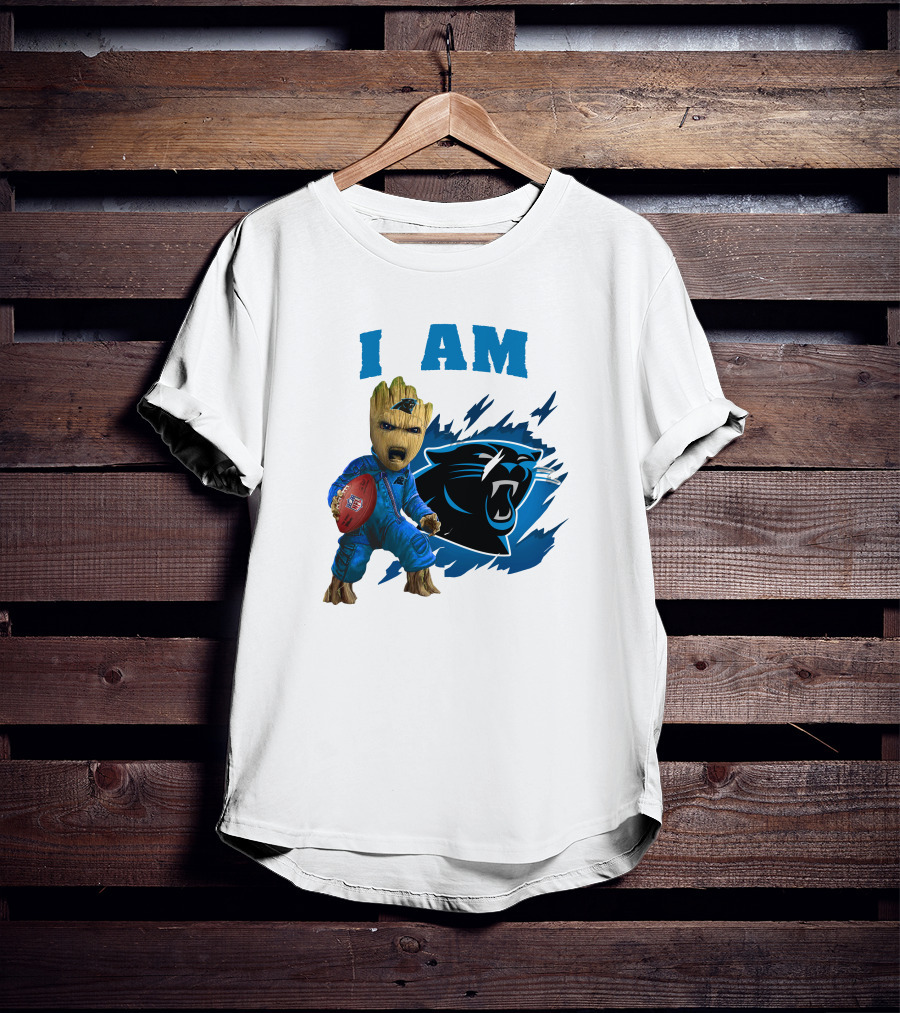 I Am Groot Carolina Panthers NFL Football Groot With Panthers T-Shirt