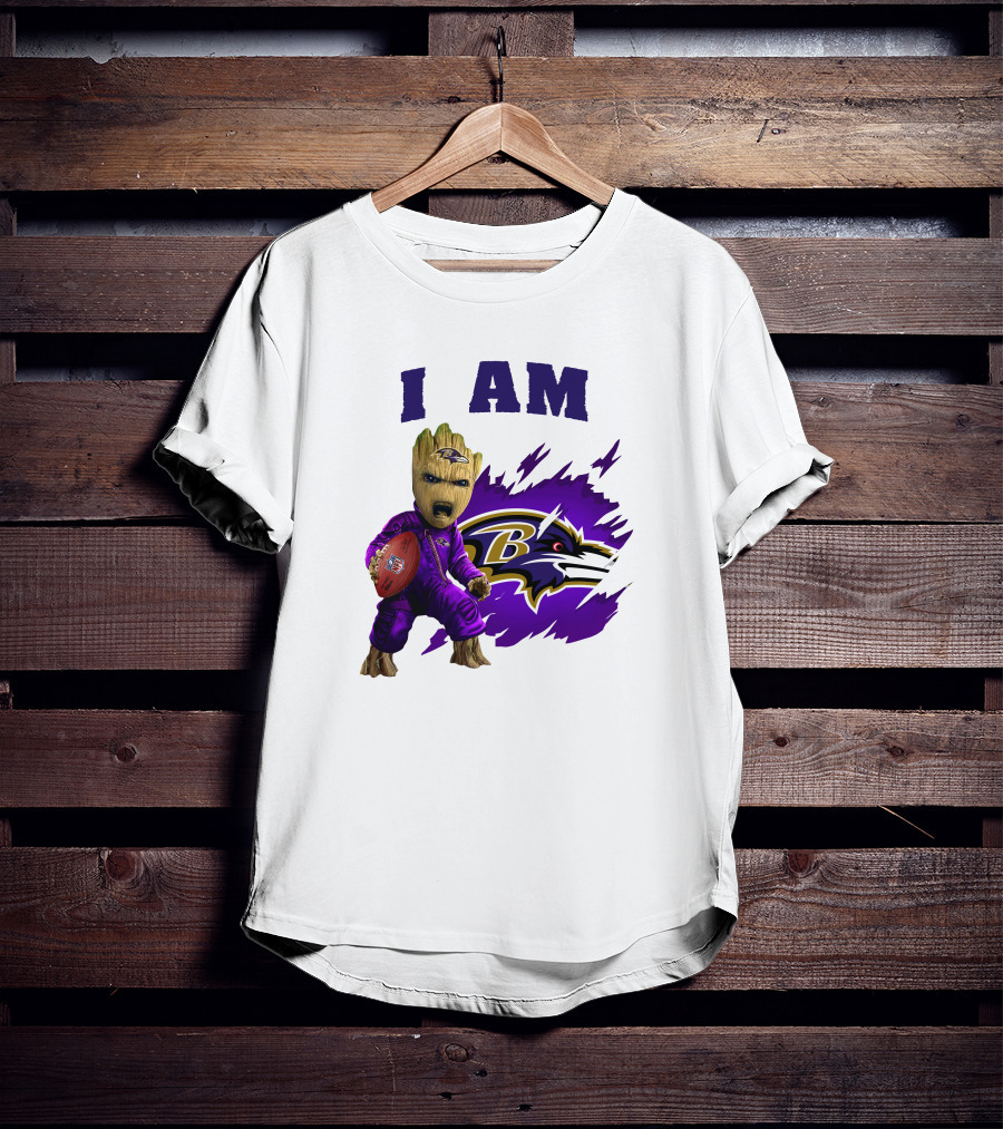 I Am Groot Baltimore Ravens Football Fan T-Shirt
