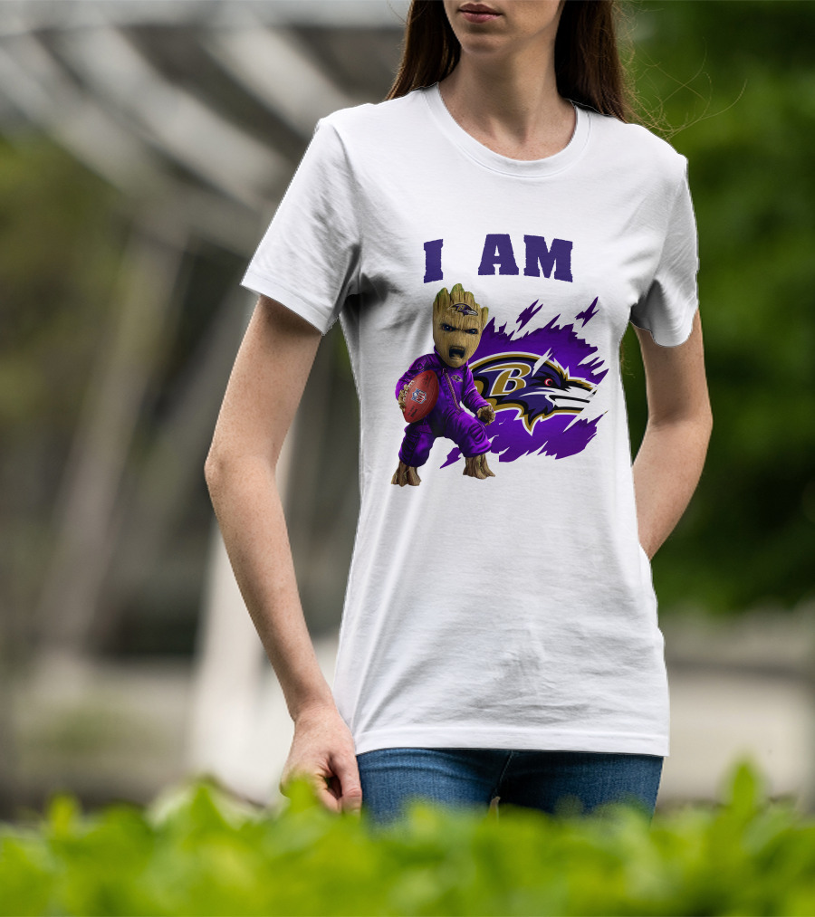 I Am Groot Baltimore Ravens Football Fan T-Shirt