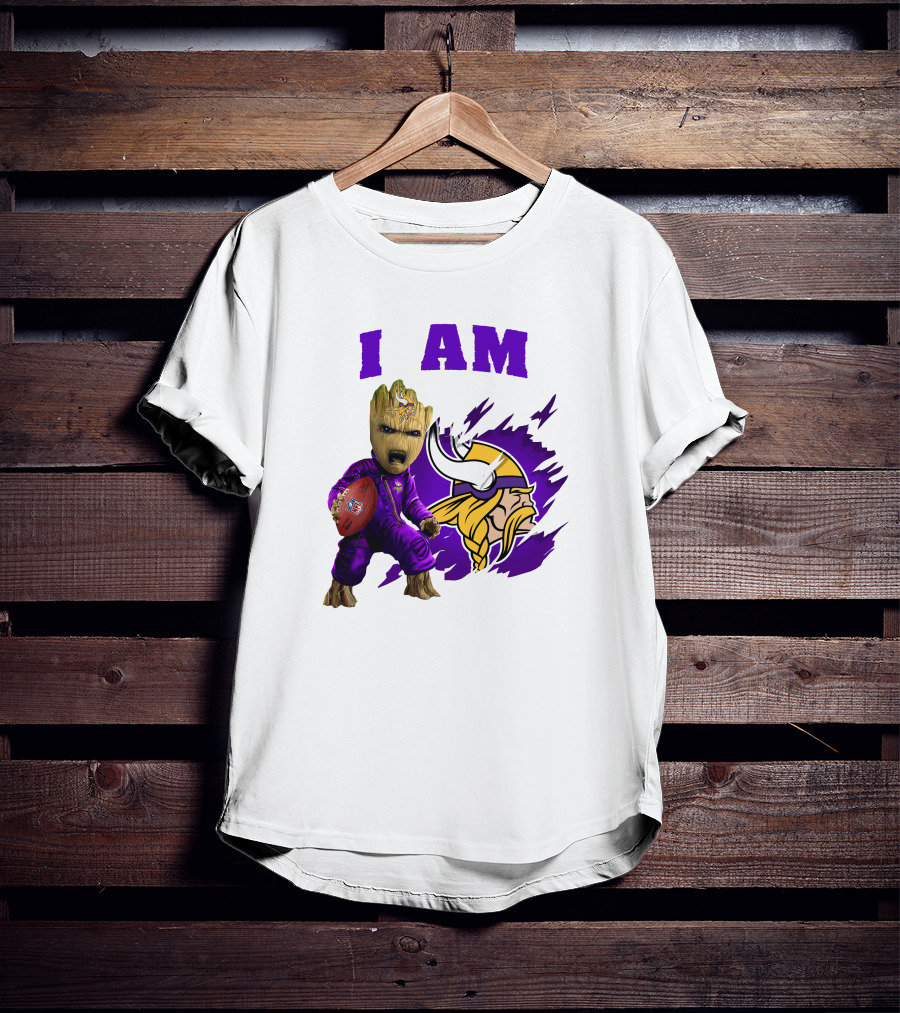 I Am Groot Minnesota Vikings Football Character T-Shirt