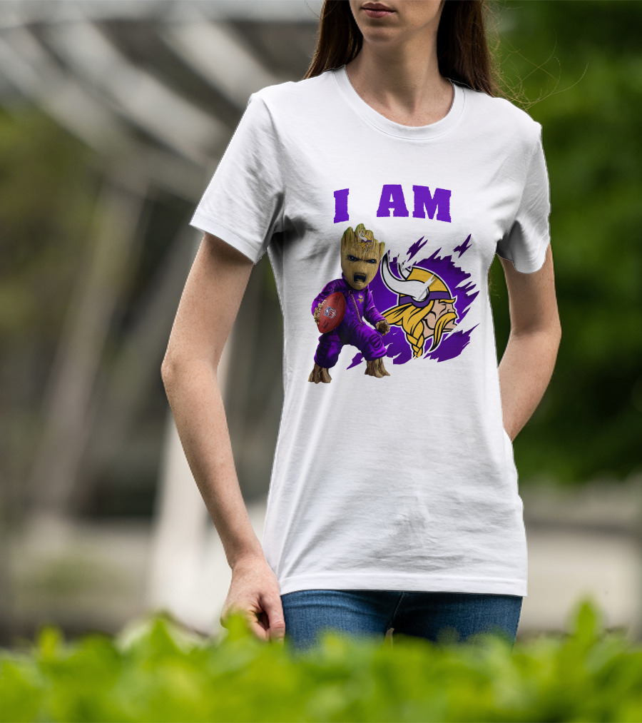 I Am Groot Minnesota Vikings Football Character T-Shirt