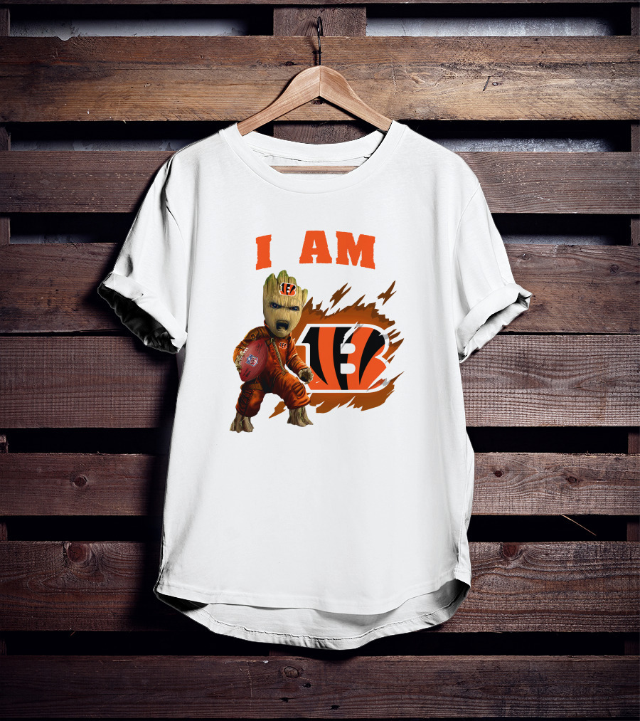 I Am Groot Bengals NFL Logo Football Character T-Shirt