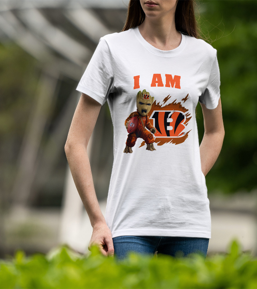 I Am Groot Bengals NFL Logo Football Character T-Shirt