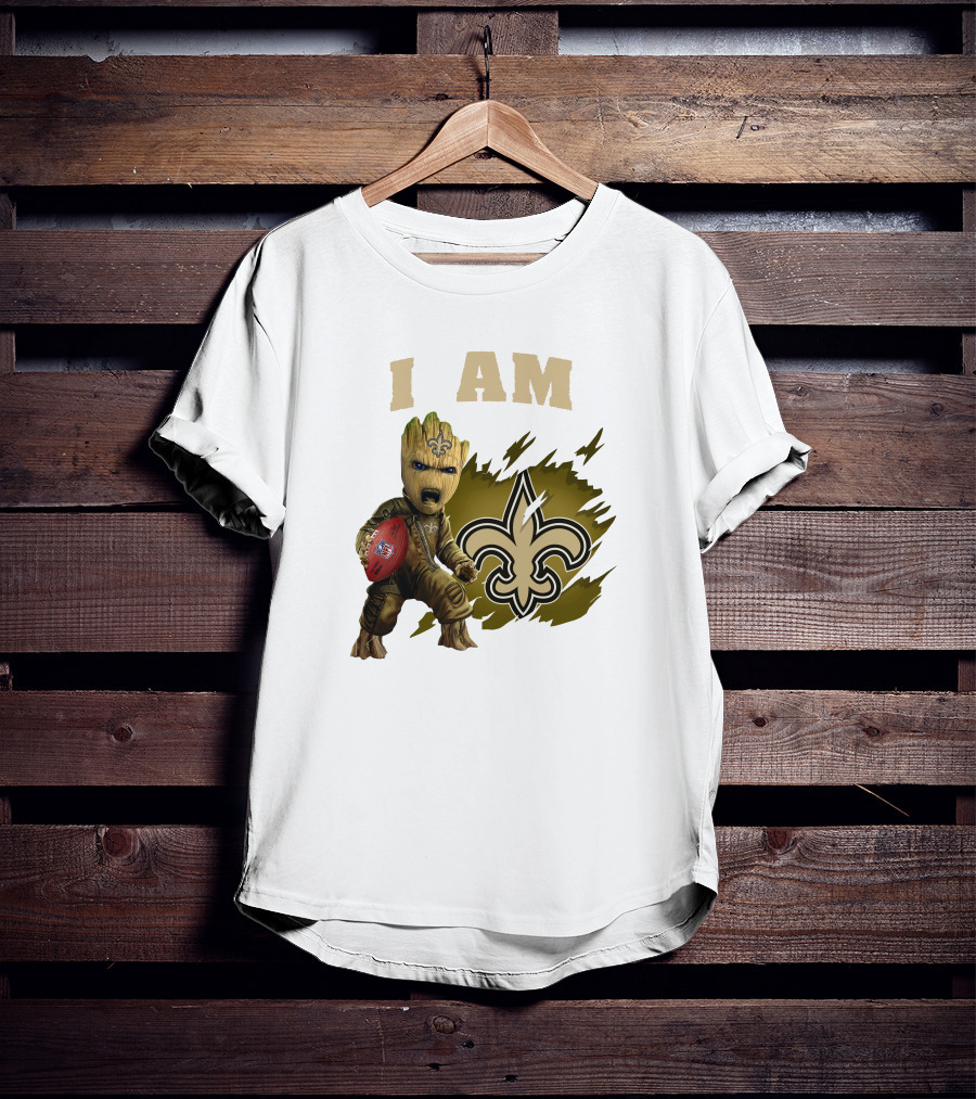 I Am Groot New Orleans Saints Football Fleur-de-lis T-Shirt