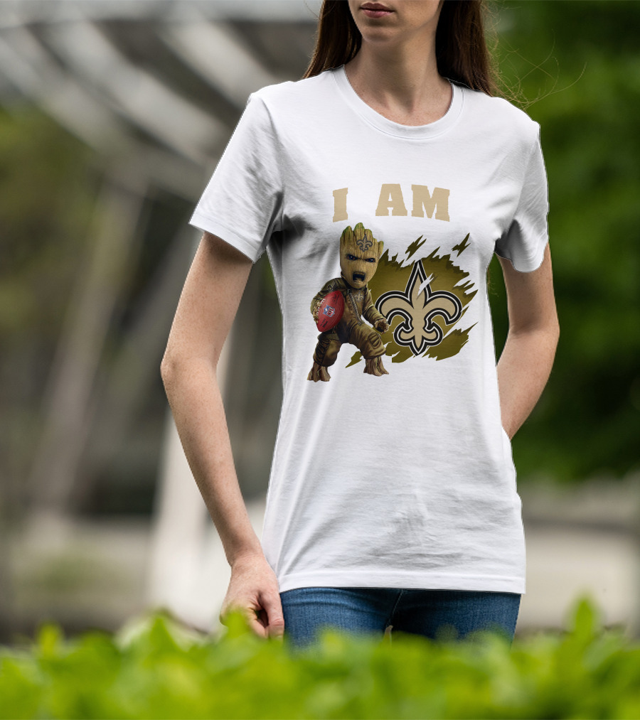 I Am Groot New Orleans Saints Football Fleur-de-lis T-Shirt