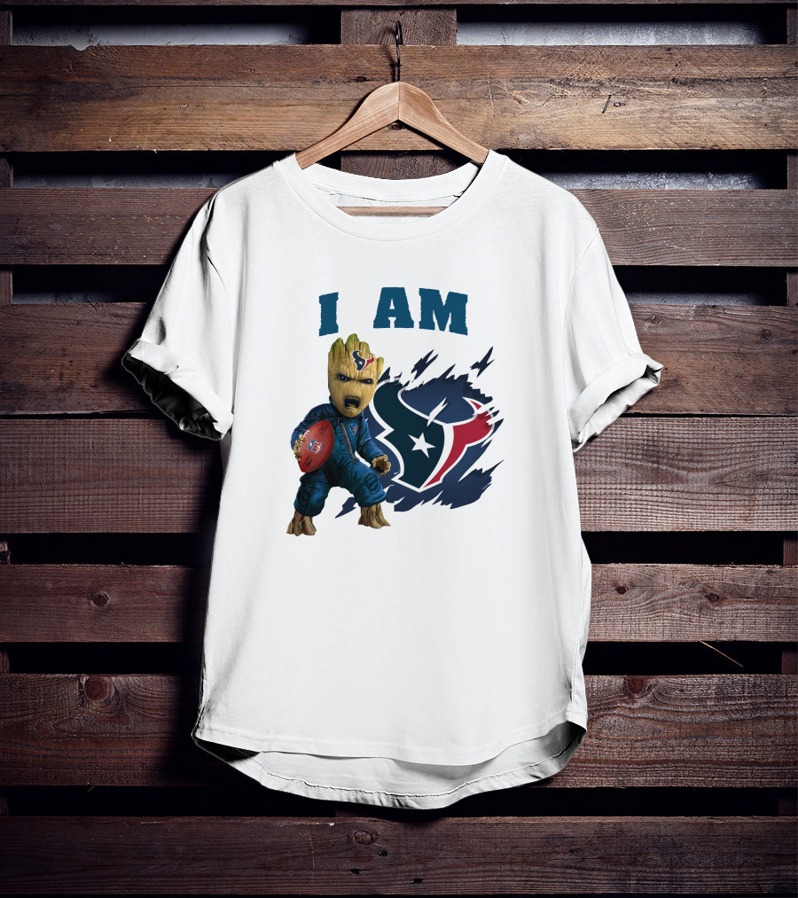 I Am Groot Houston Texans NFL Fan Gear T-Shirt