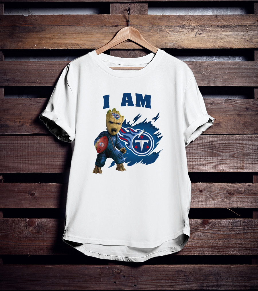 I Am Groot Titans Football Guardians Fan Crossover T-Shirt