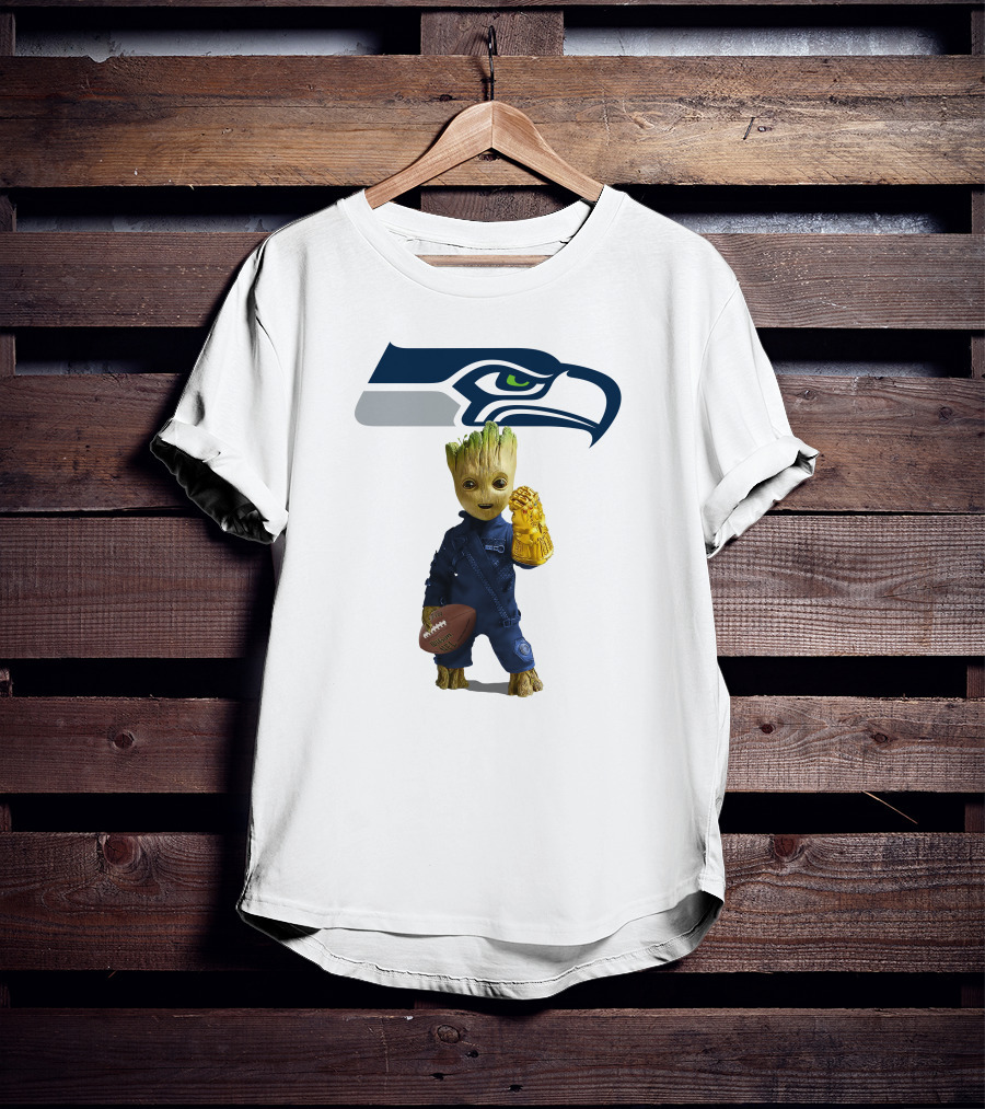 Seattle Seahawks Groot Football Infinity Glove T-Shirt