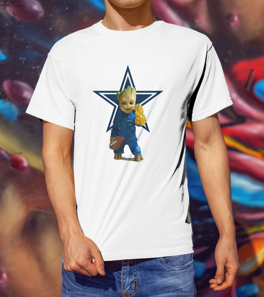 Dallas Cowboys Groot Football Infinity Gauntlet Star T-Shirt