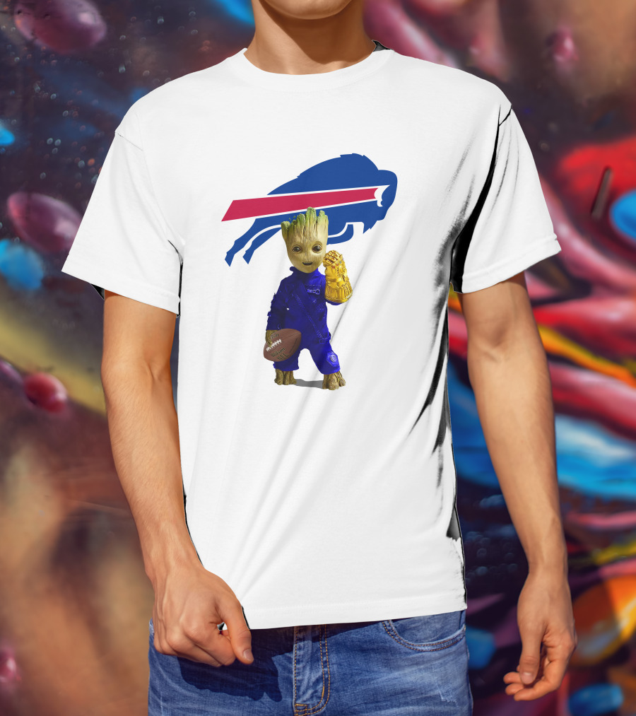 Buffalo Bills Groot Football Infinity Gauntlet T-Shirt