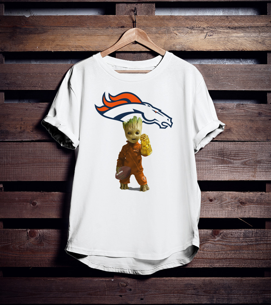 Denver Broncos Groot Infinity Gauntlet Football Fan T-Shirt