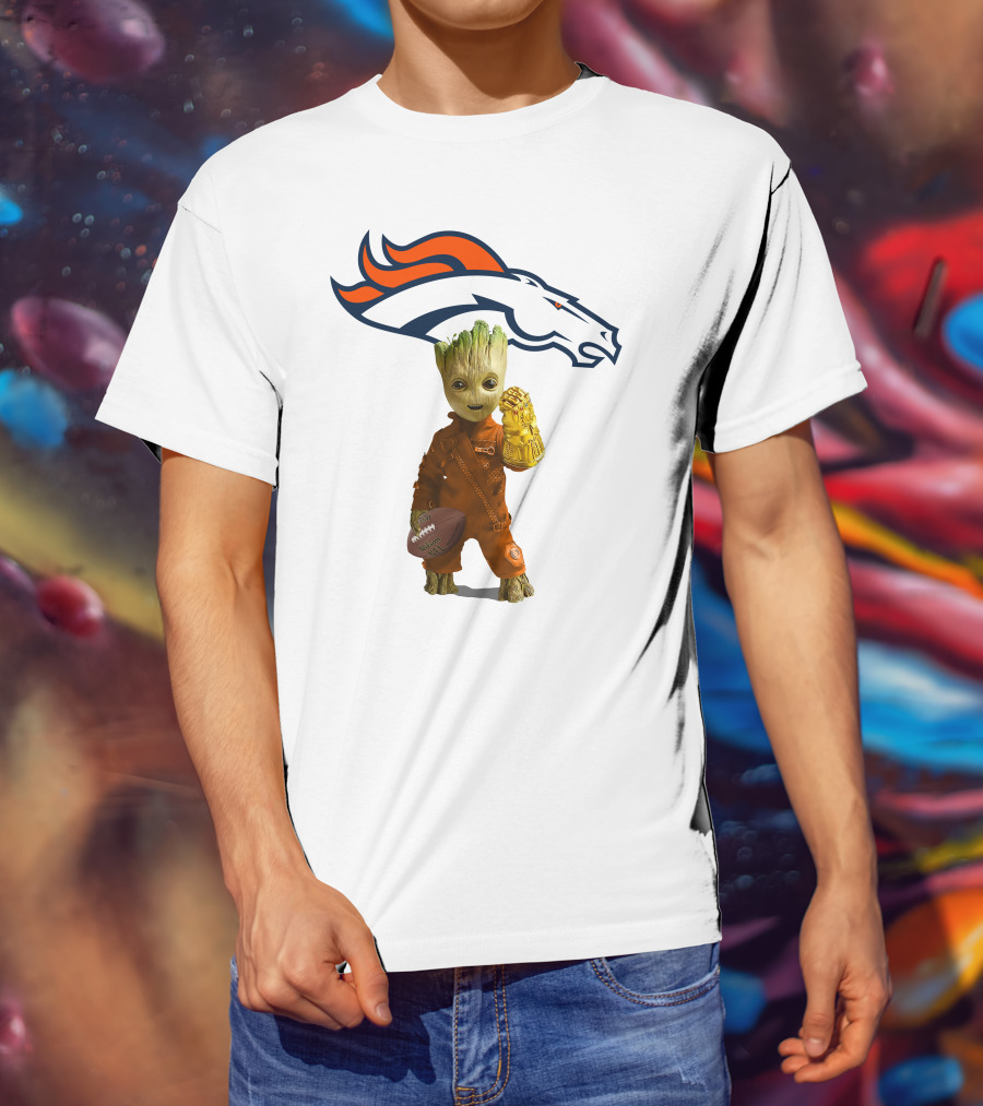 Denver Broncos Groot Infinity Gauntlet Football Fan T-Shirt