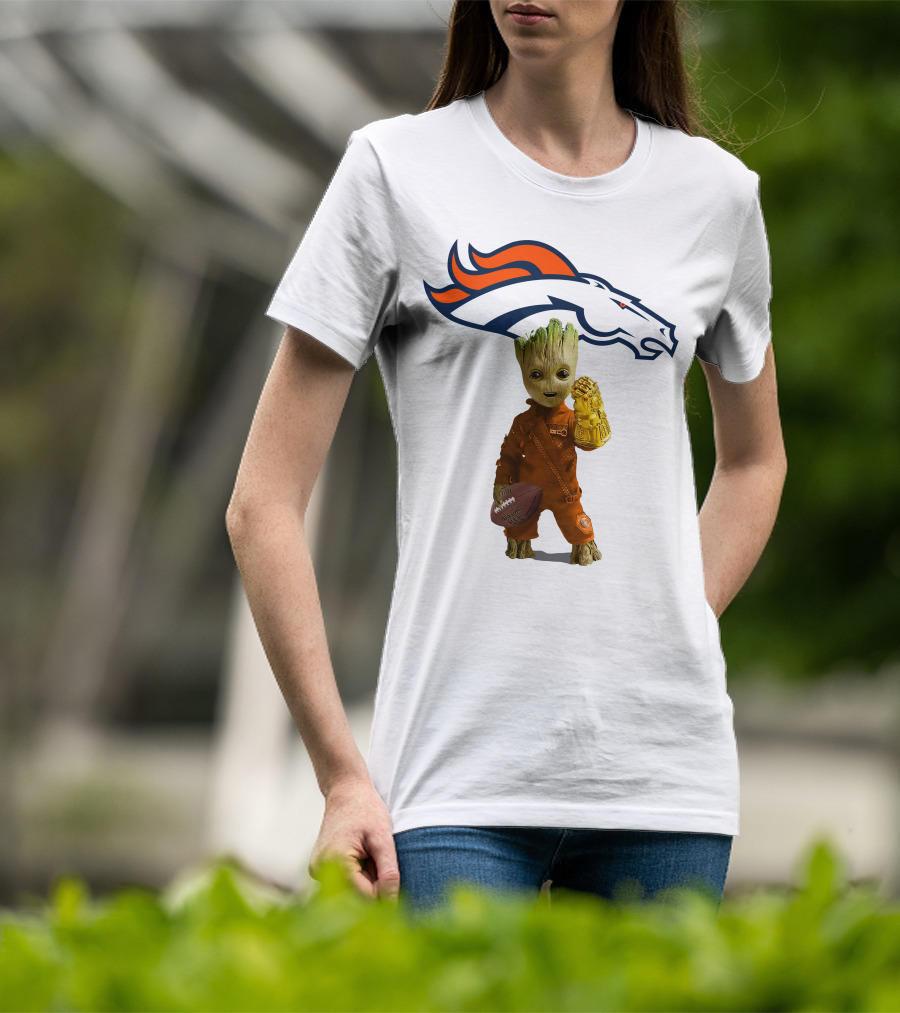 Denver Broncos Groot Infinity Gauntlet Football Fan T-Shirt