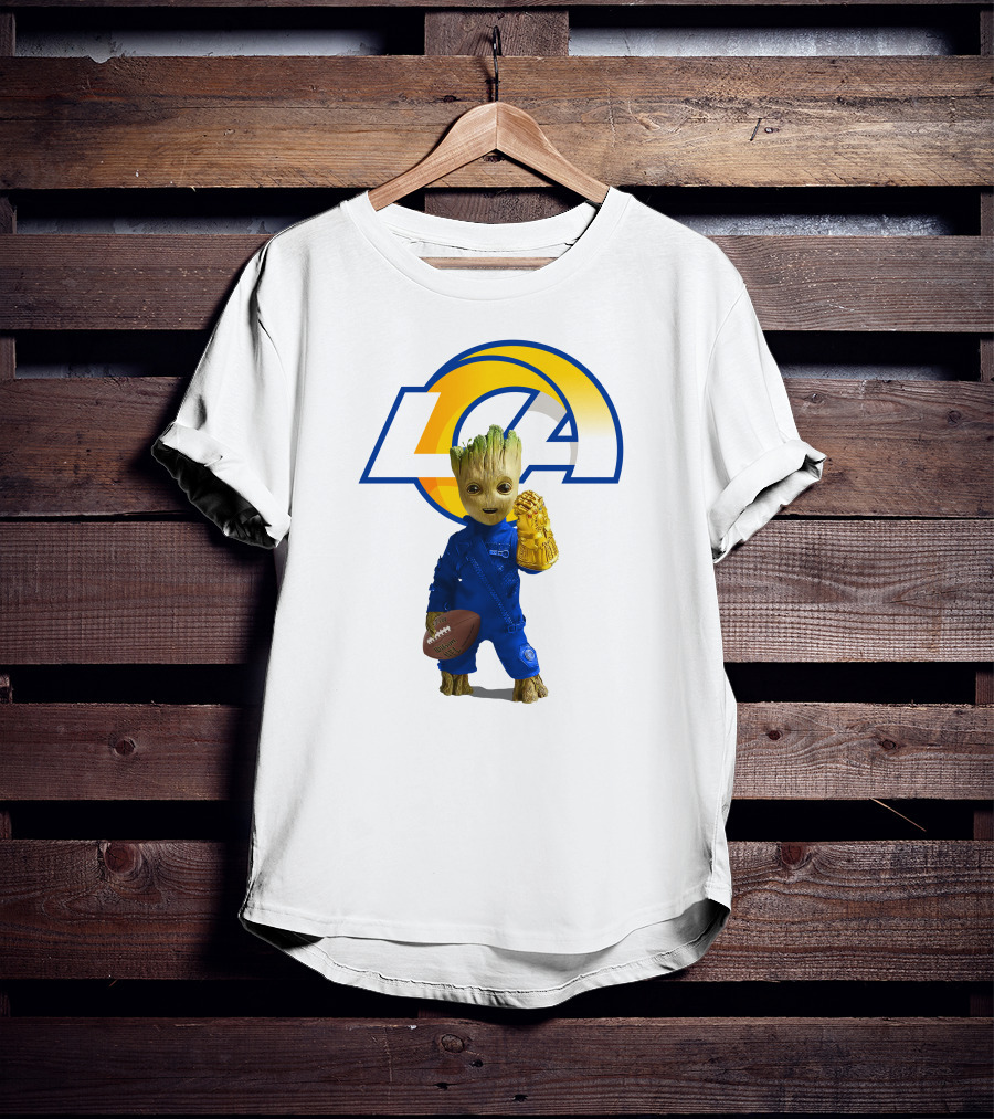 Los Angeles Rams Groot Football Infinity Gauntlet T-Shirt