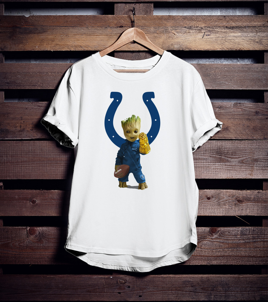 Indianapolis Colts Groot Infinity Gauntlet Football T-Shirt