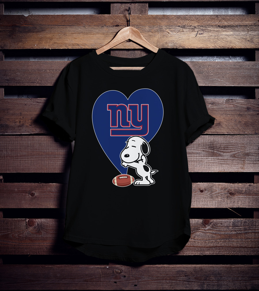 Snoopy Hugging New York Giants Football Heart T-Shirt