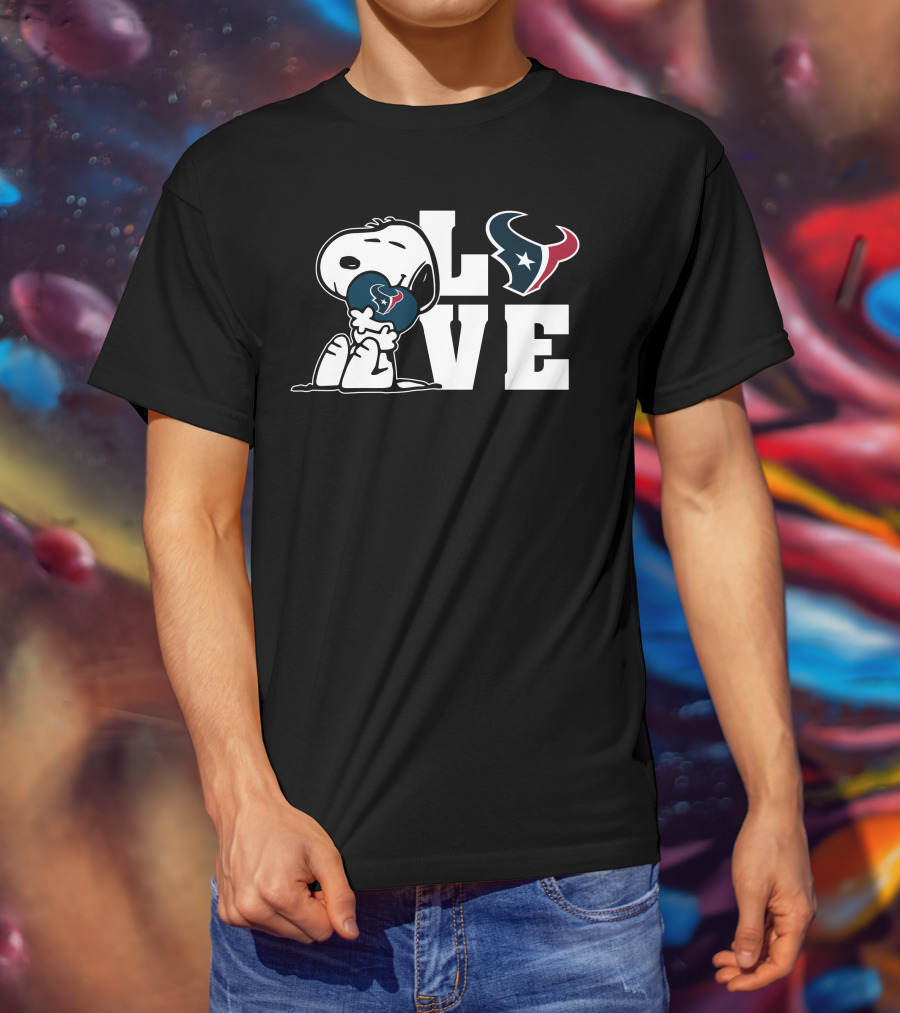 Snoopy Love Houston Texans Football T-Shirt