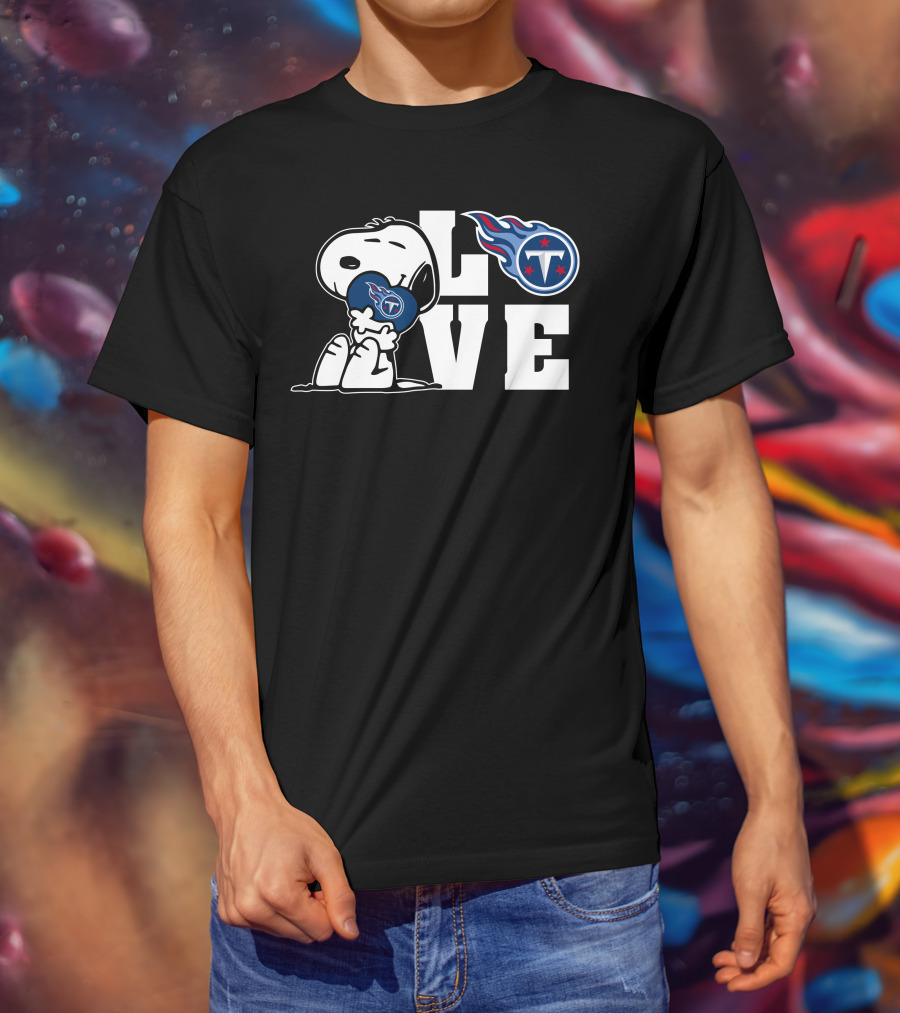 Snoopy Love Tennessee Titans Football Peanuts NFL T-Shirt