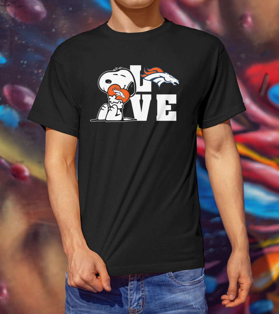 Snoopy Love Denver Broncos Peanuts NFL Football T-Shirt